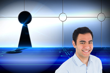Poster - Composite image of smiling casual man standing