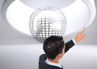 Aufkleber - Composite image of asian businessman pointing