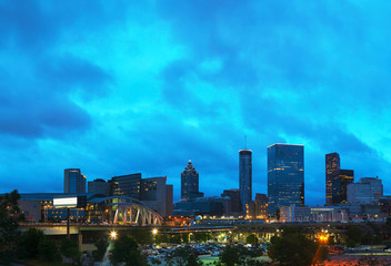 Wall Mural - Downtown Atlanta at night time