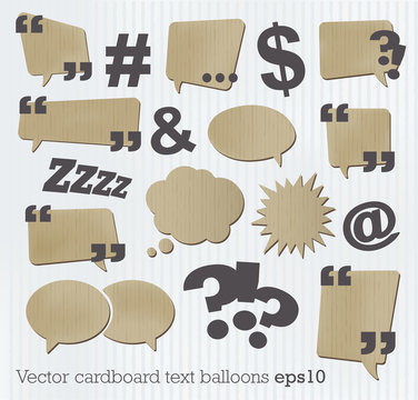 Cardboard text balloon
