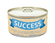 Concept of success. Tin can.