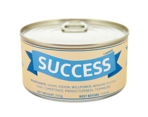 Concept of success. Tin can.
