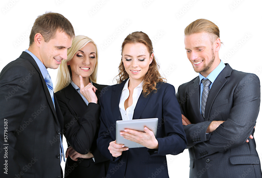 Group of business people isolated on white