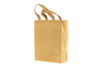 Shopping bag made out of recycled  sack with isolated white back