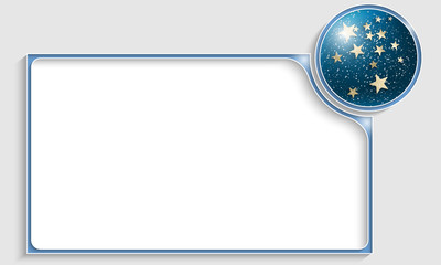 Poster - blue text frame with falling snow and stars