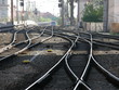 Winding railways at a station