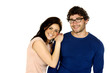 © Paul Cotney - Beautiful couple smiling isolated on a white background