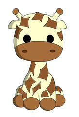 Wall Mural - Cute giraffe cartoon