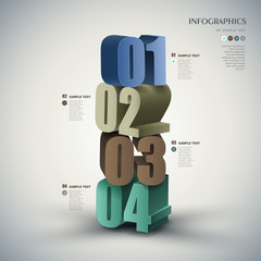 Wall Mural - vector abstract 3d number infographics