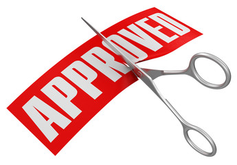 Poster - Scissors and Approved (clipping path included)