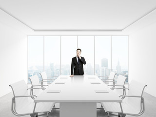 Poster - businessman standing in office