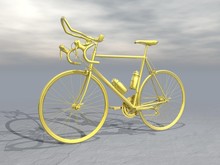 Golden Race Bike - 3D Render