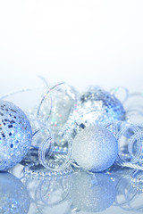 Wall Mural - Silver Christmas decorations