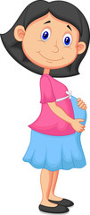 Wall Mural - Pregnant woman cartoon