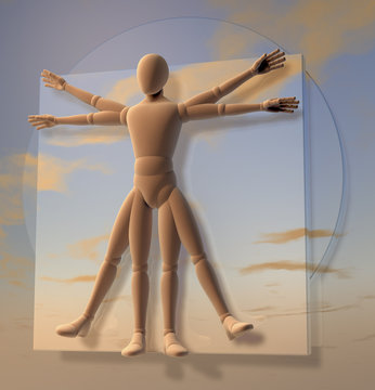 Da Vinci Vetruvianischer Mann, Figur, Himmel