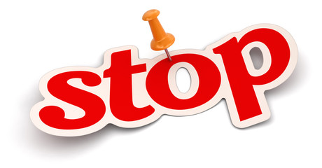 Poster - Push Pin and stop (clipping path included)