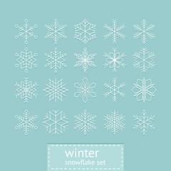 Canvas Print - Retro snowflake set