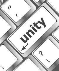 Poster - unity word on computer keyboard pc key