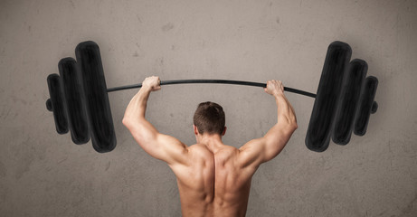 muscular man lifting weights