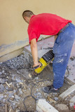 Fototapeta  - Builder worker with electric jackhammer 3