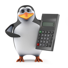 Fototapete - Penguin calculates