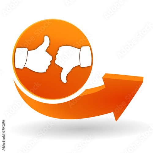 Pouce Leve Pouce Baisse Sur Bouton Web Orange Stock Vector Adobe Stock