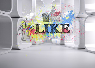 Poster - Like written over color splashes
