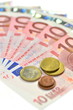 Banknoty euro i monety