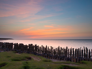 Poster - Sunset over sea Netherlands