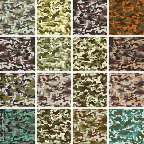 Fotografía Vector Mega Set of Seamless Camouflage Pattern