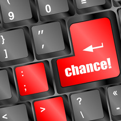 Poster - chance button on computer keyboard key