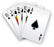 Poker cards Straight Flush spades hand