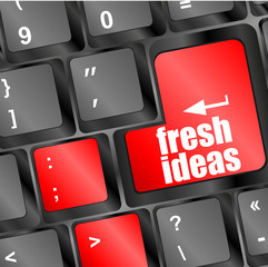 Poster - fresh ideas button on computer keyboard key
