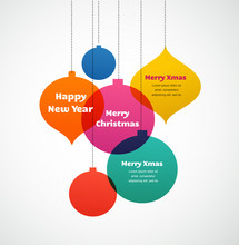 Christmas Ornaments - Colorful Background