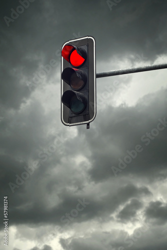 Fototapeta na wymiar Stop light, the red traffic light