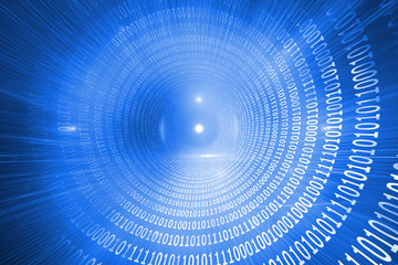 Aufkleber - Glowing futuristic binary code spiral