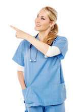 Female Doctor Pointing At Something