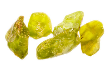 Bright green uncut and rough Peridot or Olivine