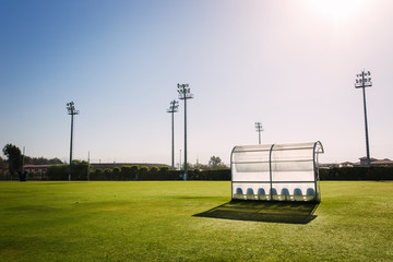 Reserve and staff bench in sport stadium