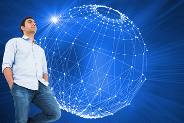 Poster - Composite image of unsmiling casual man standing