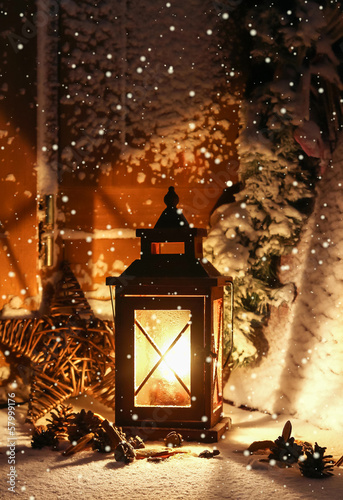 Foto-Schiebegardine ohne Schienensystem - Besinnliche Weihnachten (von stockpics)