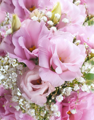 Fotomurales - Bouquet of pink roses, floral background