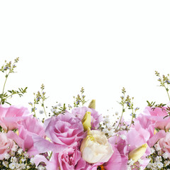 Fotomurales - Bouquet of pink roses, floral background