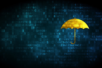 Wall Mural - Security concept: Umbrella on digital background