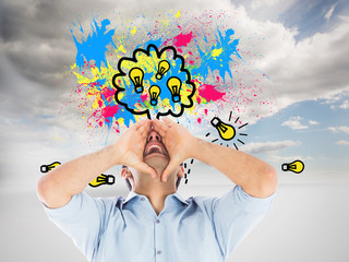 Poster - Composite image of shouting casual man standing