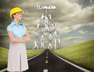 Poster - Composite image of smiling attractive architect posing