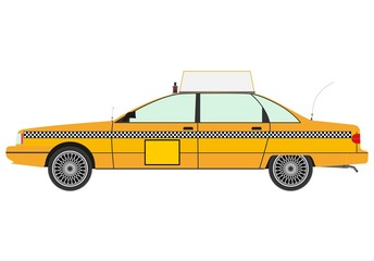 Wall Mural - Yellow cab silhouette.