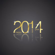 Gold New Year 2014 black background vector