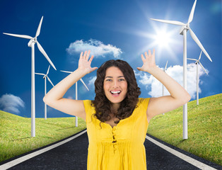 Poster - Composite image of smiling casual young woman posing