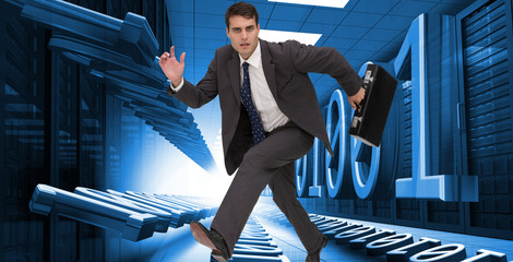 Aufkleber - Composite image of stern businessman in a hury